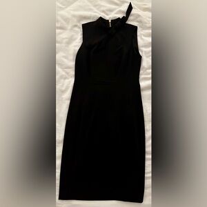 High Necked Fitted Black Dress